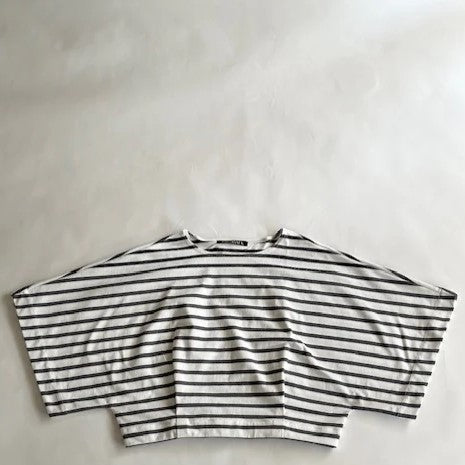 HAVERSACK / Jersey striped poncho-style Basque shirt WHITE*GRAY