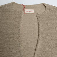 MEYAME / LONG SLIT HALF-SLEEVE KNIT BEIGE