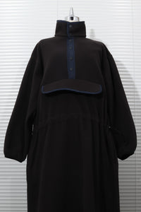 MEYAME / FLLECE SNAP LONG DRESS OLIVE
