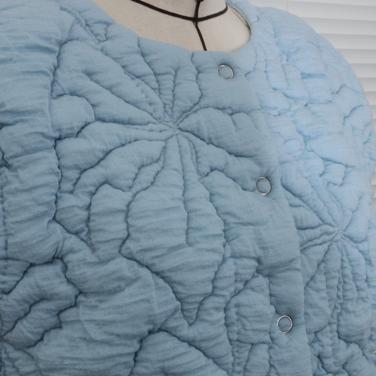 MEYAME / FLOWER QUILTING VEST BLUE