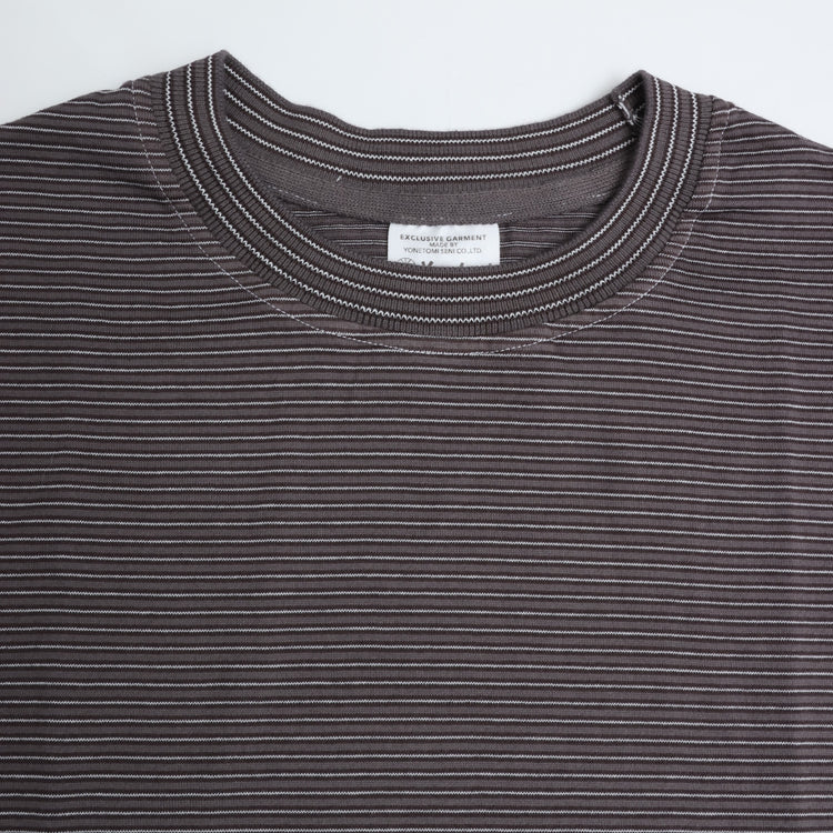 Yonetomi / NEW BASIC GARMENT DYED BORDER T-SHIRT 12GRAY*WHITE