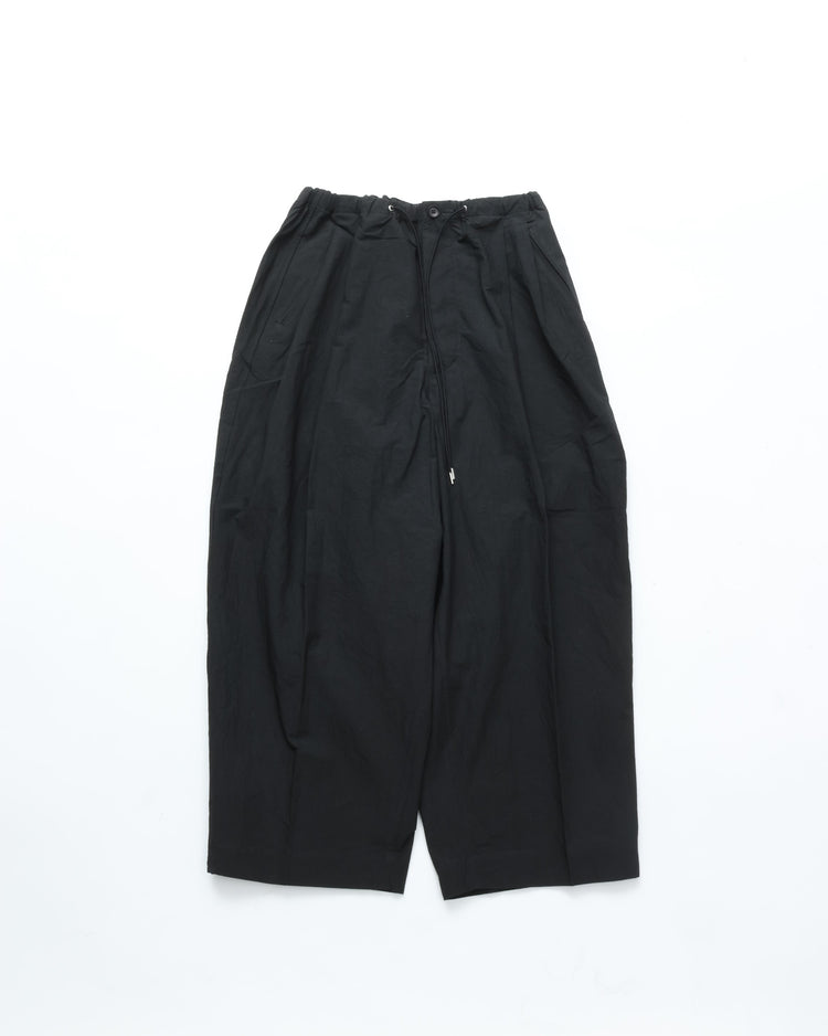 HAVERSACK / C/Lタイプライター ツープリーツ ワイドパンツ BLACK