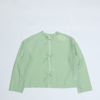 MEYAME / COTTON SILK BLOUSE JACKET GREEN