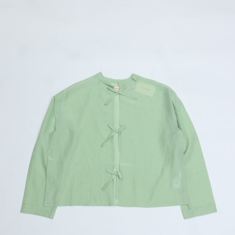 MEYAME / COTTON SILK BLOUSE JACKET GREEN
