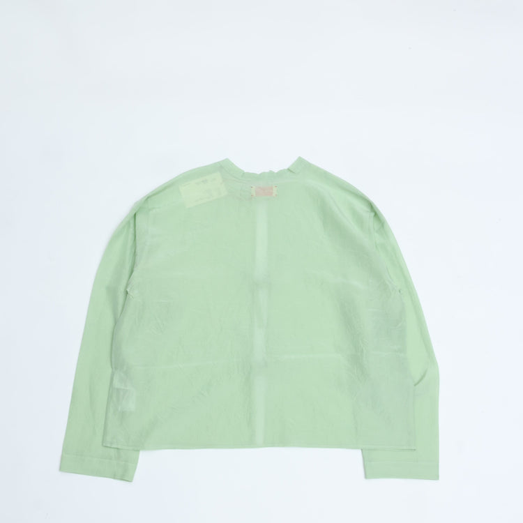 MEYAME / COTTON SILK BLOUSE JACKET GREEN