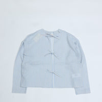 MEYAME / LIGHT COTTON STRIPE BLOUSE BLUE
