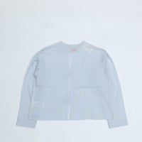 MEYAME / LIGHT COTTON STRIPE BLOUSE BLUE