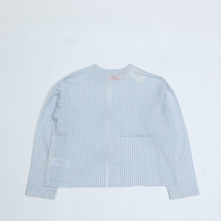 MEYAME / LIGHT COTTON STRIPE BLOUSE BLUE