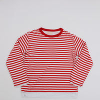 MEYAME / BORDER DOUBLE LONG SLEEVE TEE WHITE*RED