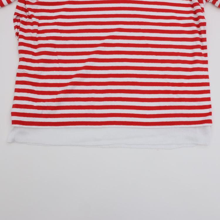 MEYAME / BORDER DOUBLE LONG SLEEVE TEE WHITE*RED