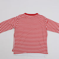 MEYAME / BORDER DOUBLE LONG SLEEVE TEE WHITE*RED