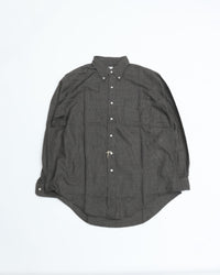 orslow   STANDARD BUTTON DOWN SHIRT SOFT SUBTLY BRUSHED MINI CHECK CHARCOAL GRAY