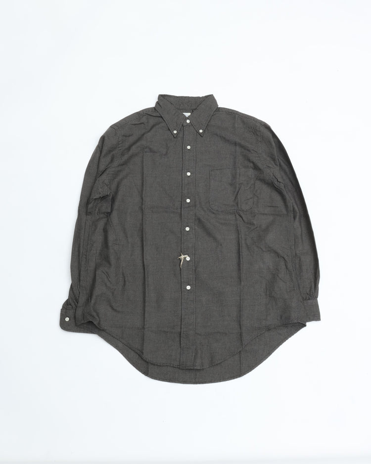 orslow   STANDARD BUTTON DOWN SHIRT SOFT SUBTLY BRUSHED MINI CHECK CHARCOAL GRAY