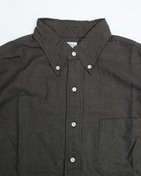 orslow   STANDARD BUTTON DOWN SHIRT SOFT SUBTLY BRUSHED MINI CHECK CHARCOAL GRAY