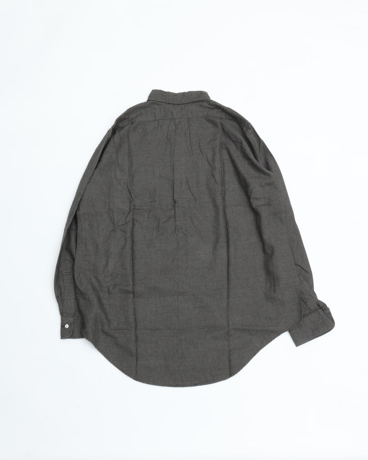 orslow   STANDARD BUTTON DOWN SHIRT SOFT SUBTLY BRUSHED MINI CHECK CHARCOAL GRAY