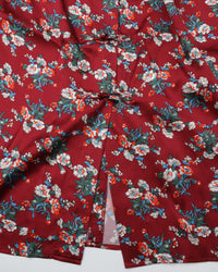 THE SHINZONE / FLOWER BOUQUET PRINTED SATIN SKIRT 24 RED