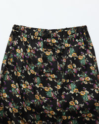 THE SHINZONE / FLOWER BOUQUET PRINTED SATIN SKIRT 07 BLACK