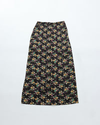 THE SHINZONE / FLOWER BOUQUET PRINTED SATIN SKIRT 07 BLACK