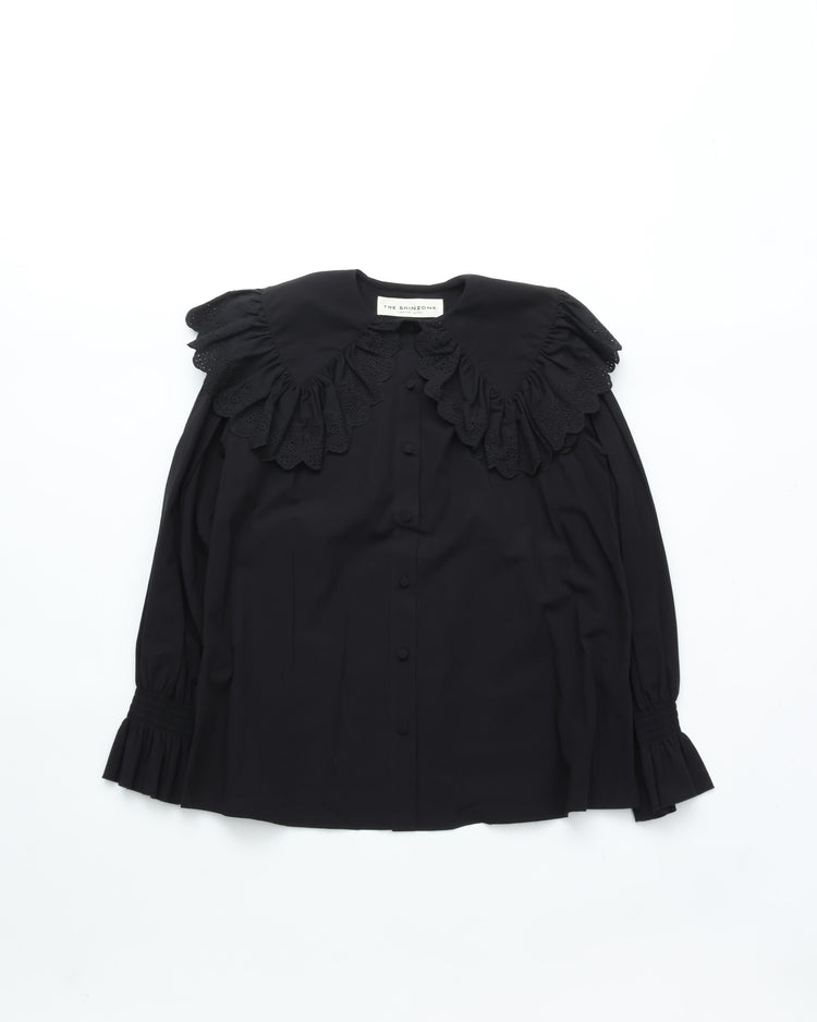 THE SHINZONE / LACE COLLAR BLOUSE 07 BLACK
