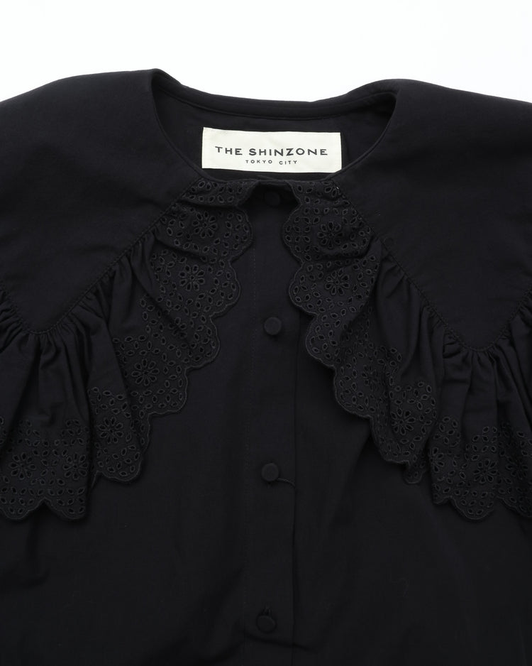 THE SHINZONE / LACE COLLAR BLOUSE 07 BLACK