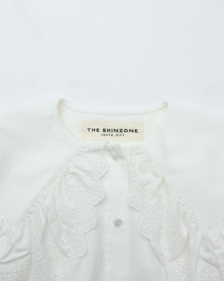 THE SHINZONE / LACE COLLAR BLOUSE 01 WHITE