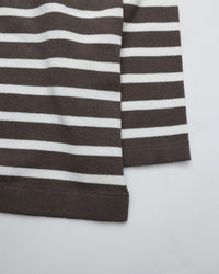 Yonetomi   WAVE COTTON BASQUE KNIT PULLOVER  CREW BORDER