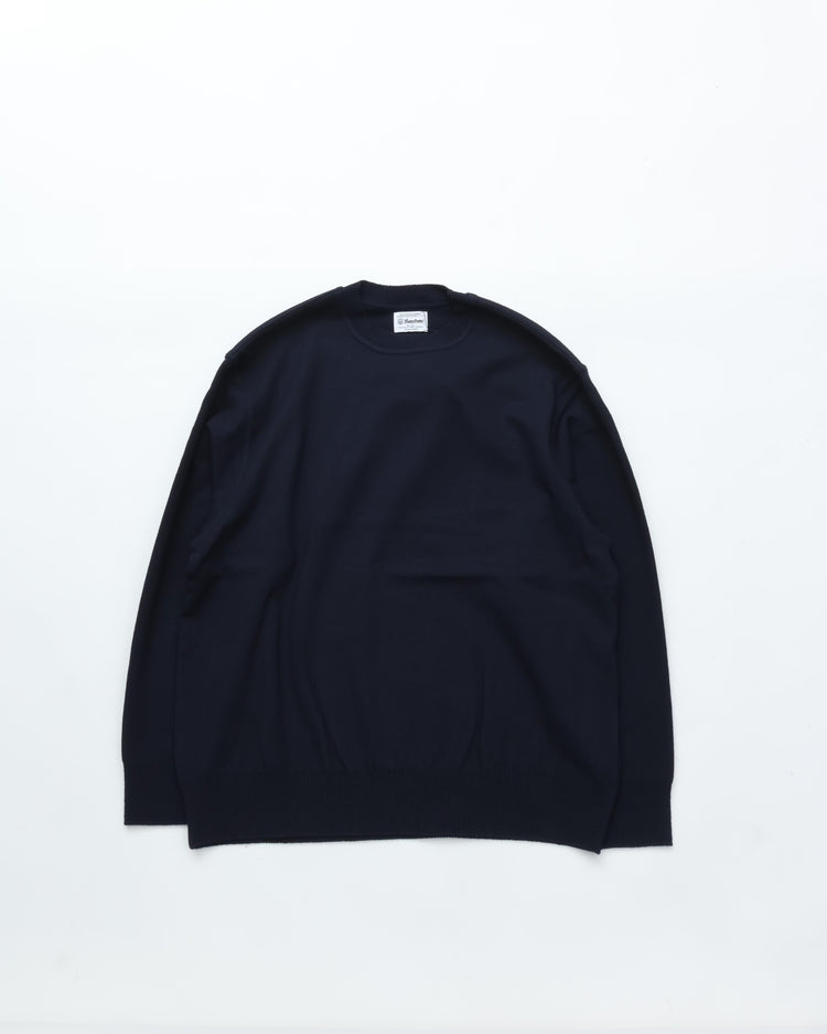 Yonetomi  / WAVE COTTON KNIT PULLOVER 63 NAVY