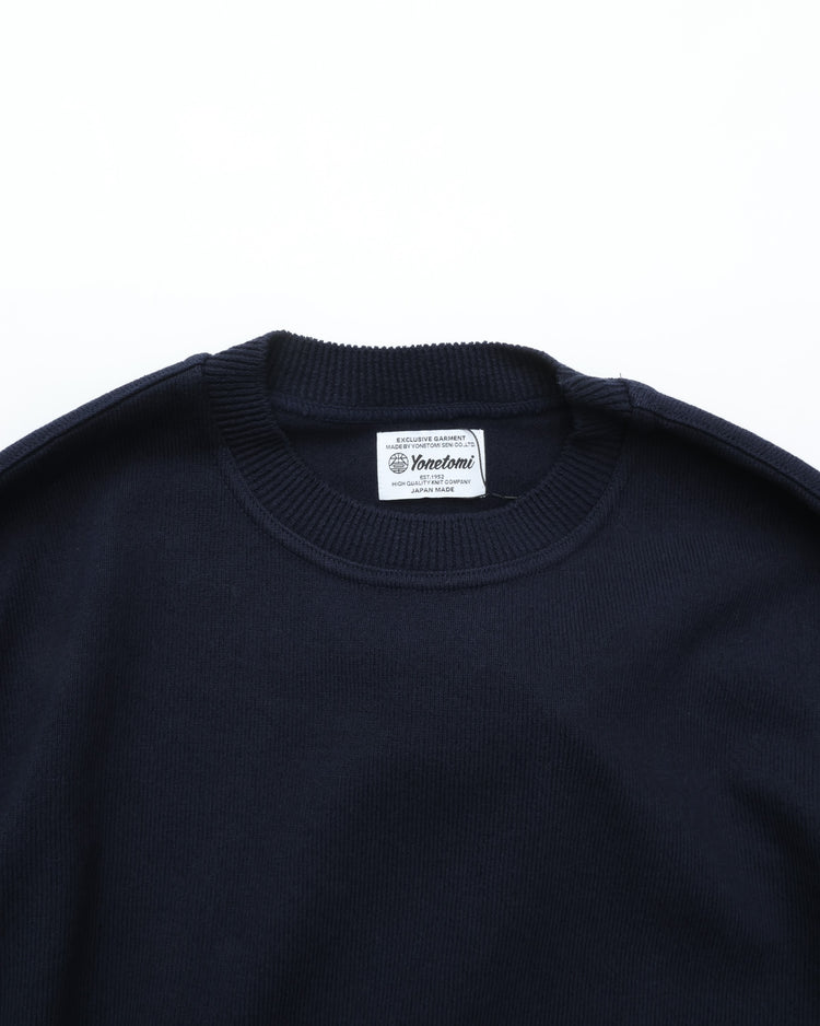 Yonetomi  / WAVE COTTON KNIT PULLOVER 63 NAVY