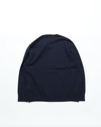 Yonetomi  / WAVE COTTON KNIT PULLOVER 63 NAVY