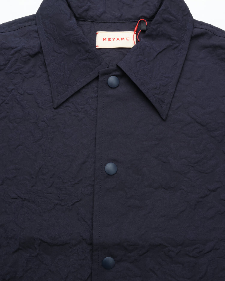 MEYAME / FLORAL SHORT COACH JACKET NAVY