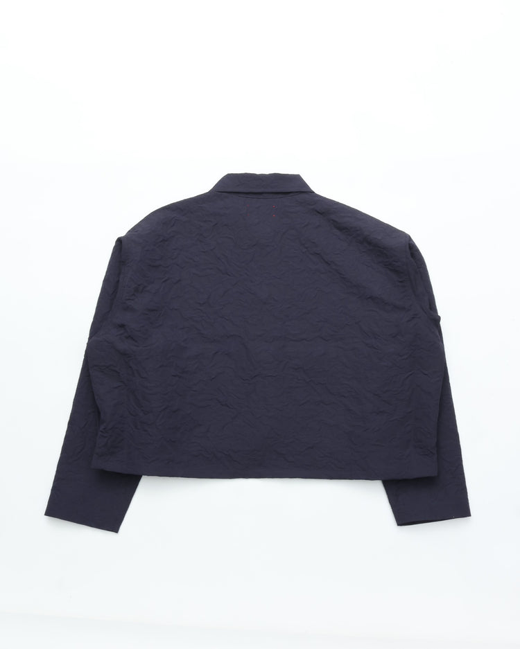 MEYAME / FLORAL SHORT COACH JACKET NAVY