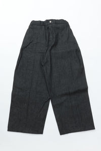 sage NATION  BOX PLEAT TROUSER DENIM RAW BLACK