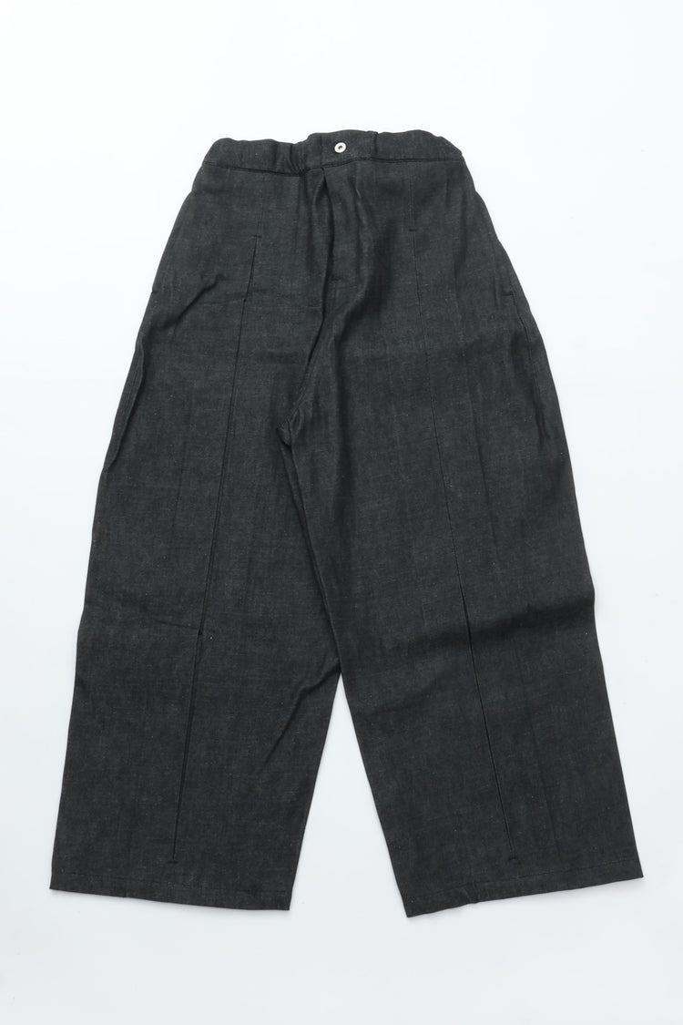 sage NATION  BOX PLEAT TROUSER DENIM RAW BLACK