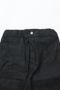 sage NATION  BOX PLEAT TROUSER DENIM RAW BLACK