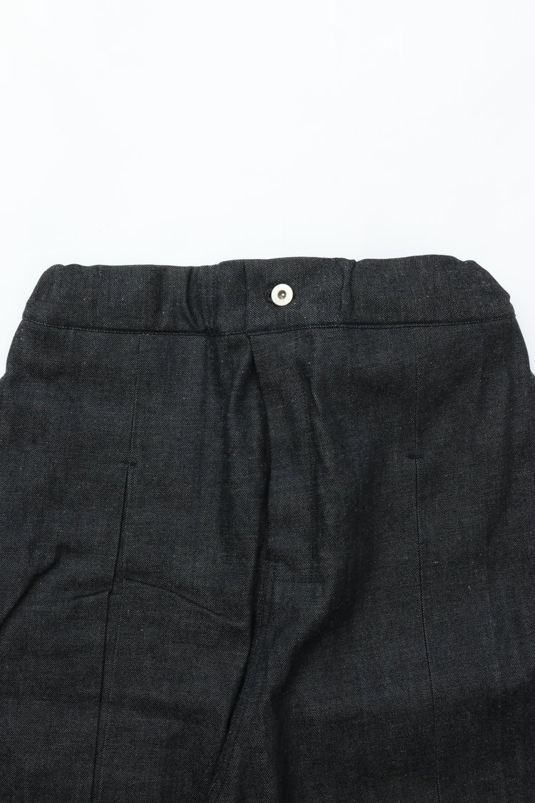 sage NATION  BOX PLEAT TROUSER DENIM RAW BLACK