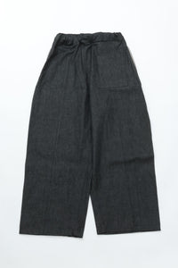 sage NATION  BOX PLEAT TROUSER DENIM RAW BLACK