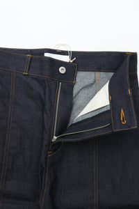 sage NATION  BOX PLEAT TROUSER DENIM RAW DENIM