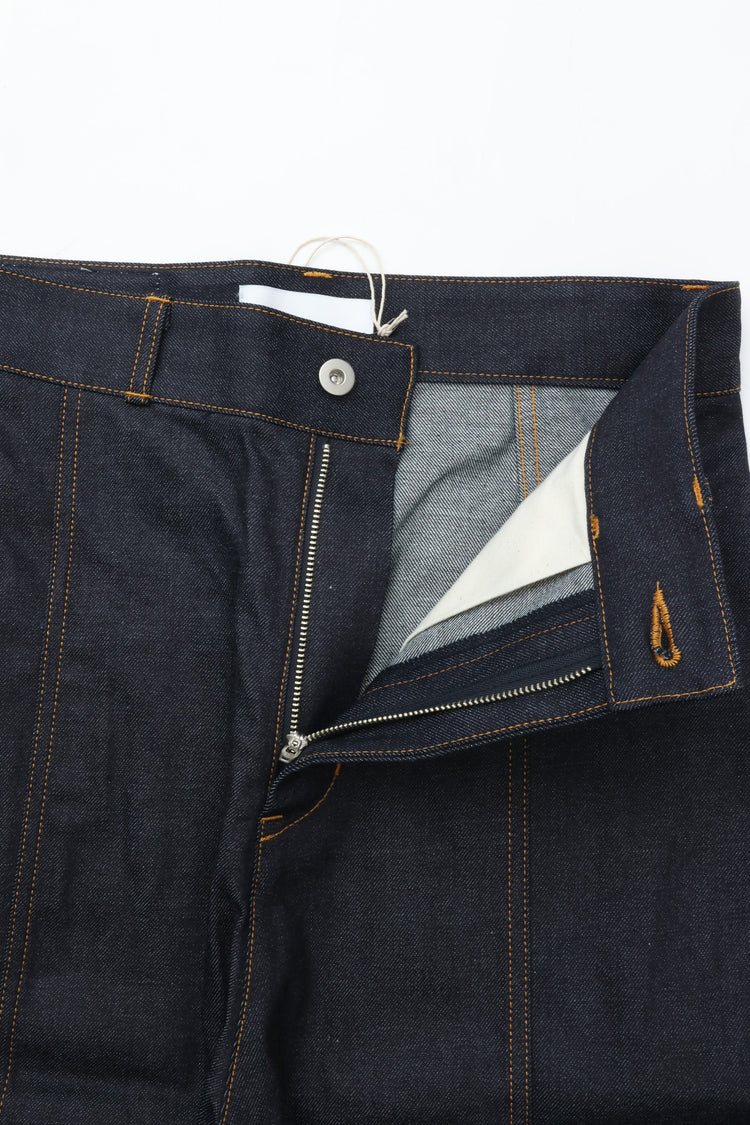 sage NATION  BOX PLEAT TROUSER DENIM RAW DENIM