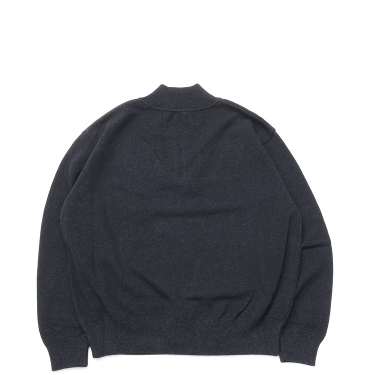 crepuscule / Light Moss Stitch Half Zip P/O BLACK