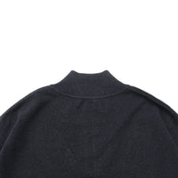 crepuscule / Light Moss Stitch Half Zip P/O BLACK