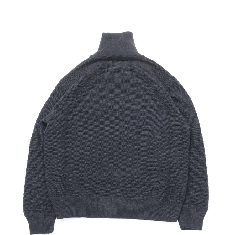 crepuscule / Moss Stitch Turtle Neck BLACK