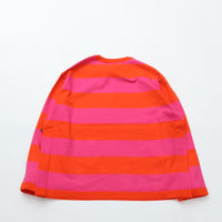maillot / Wide Border Long-Tee (ワイドボーダーロングTee) MAK-21222 ORANGE*PINK