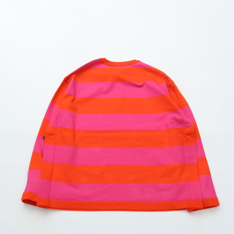 maillot / Wide Border Long-Tee (ワイドボーダーロングTee) MAK-21222 ORANGE*PINK