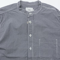 RINEN / 80/2ダウンプルーフ スタンドカラーシャツ  81.ギンガム
