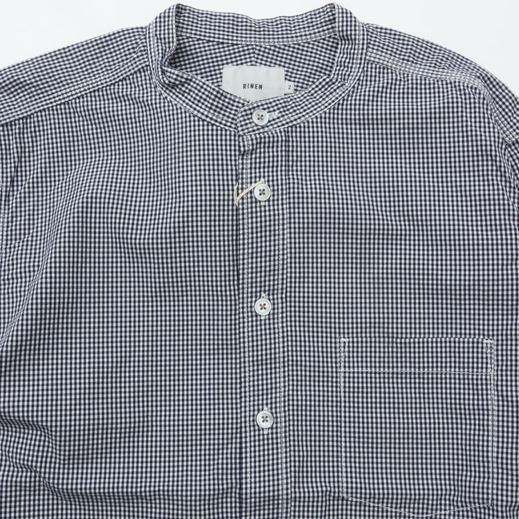 RINEN / 80/2ダウンプルーフ スタンドカラーシャツ  81.ギンガム