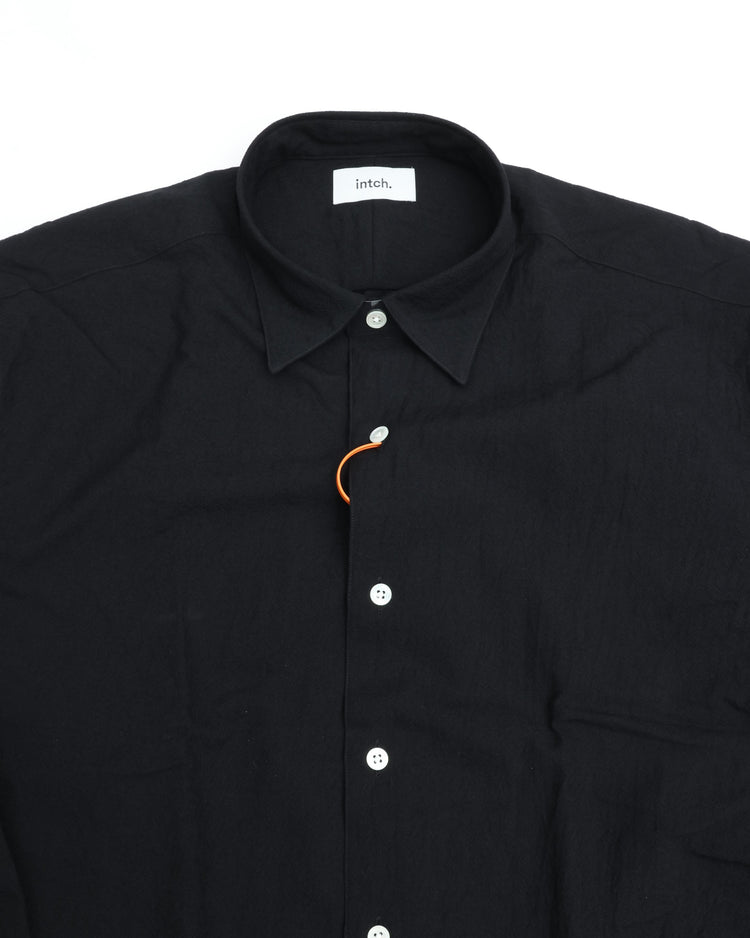 intch.  Lye Wool Regular Collar Shirts BLACK