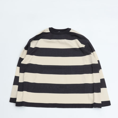 maillot / Wide Border Long-Tee (ワイドボーダーロングTee) MAK-21222 CHARCOAL*SILVER