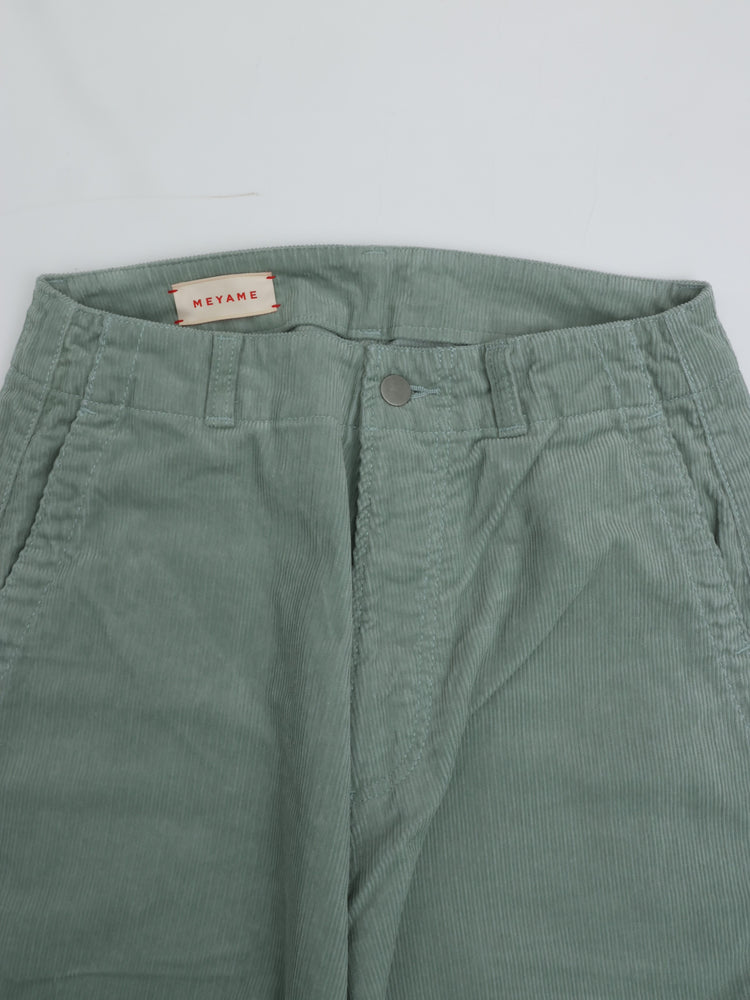 MEYAME / CORDUROY SIDE LINE WIDE PANTS GREEN