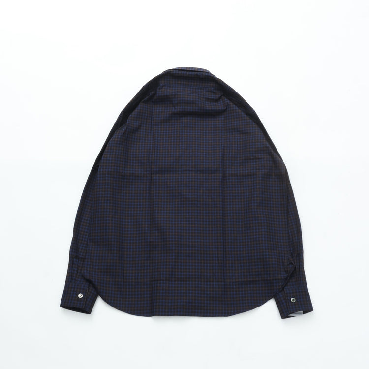 Riprap  FLAP POCKET SHIRT (COTTON VIYELLA) NAVY/BROWN
