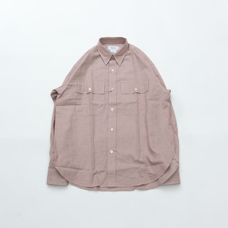 Riprap  FLAP POCKET SHIRT (COTTON VIYELLA) WHITE/RUST